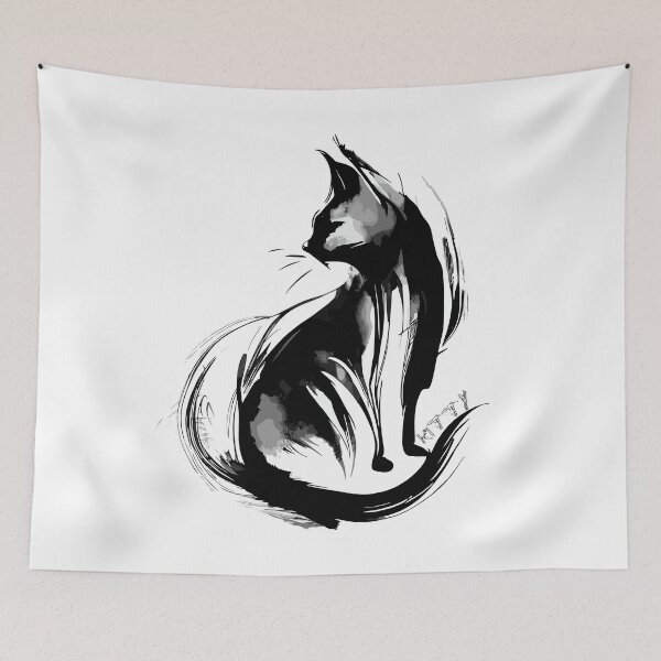 Item preview, abstract cat designed and sold by FoRes-Art.
