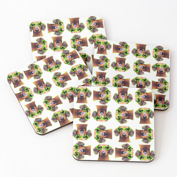 Item preview, Whimsical Dachshund Pattern with Cool Sunglasses - Pixel Dog Art designed and sold by Woof-n-Wear.