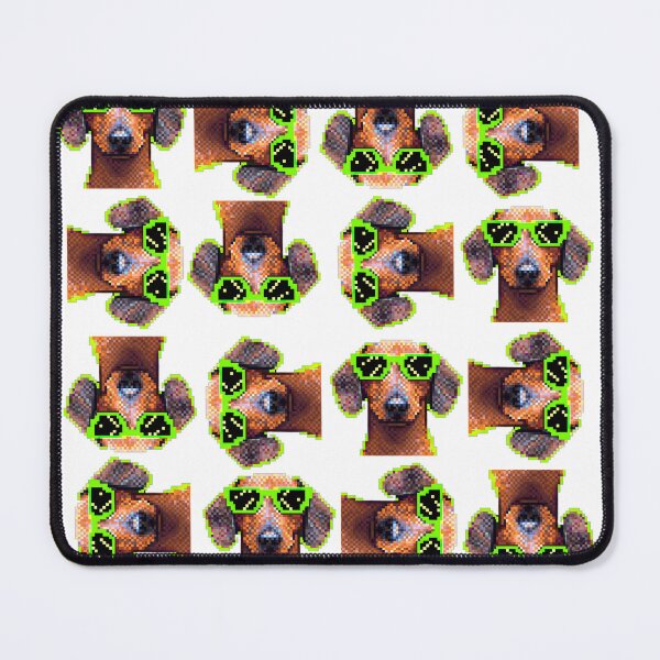 Item preview, Whimsical Dachshund Pattern with Cool Sunglasses - Pixel Dog Art designed and sold by Woof-n-Wear.