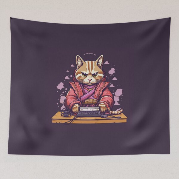 Item preview, Shogun Cat has his head in the game designed and sold by G-L-H-F.