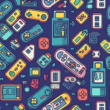 Artwork thumbnail, Retro Gaming Peripherals Pattern by RoverB
