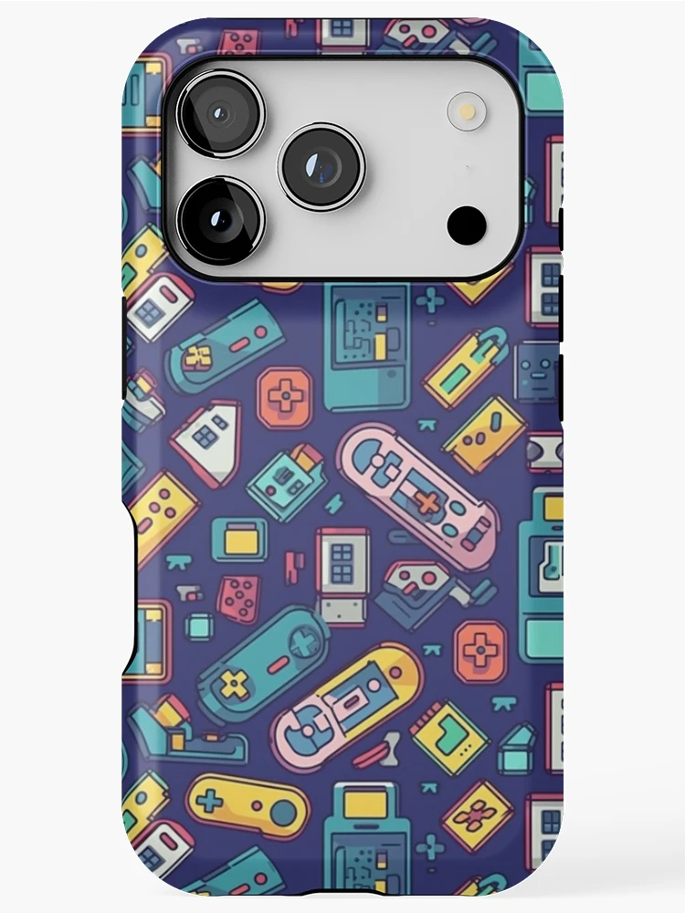 Thumbnail 1 of 4, iPhone Case, Retro Gaming Peripherals Pattern designed and sold by RoverB.
