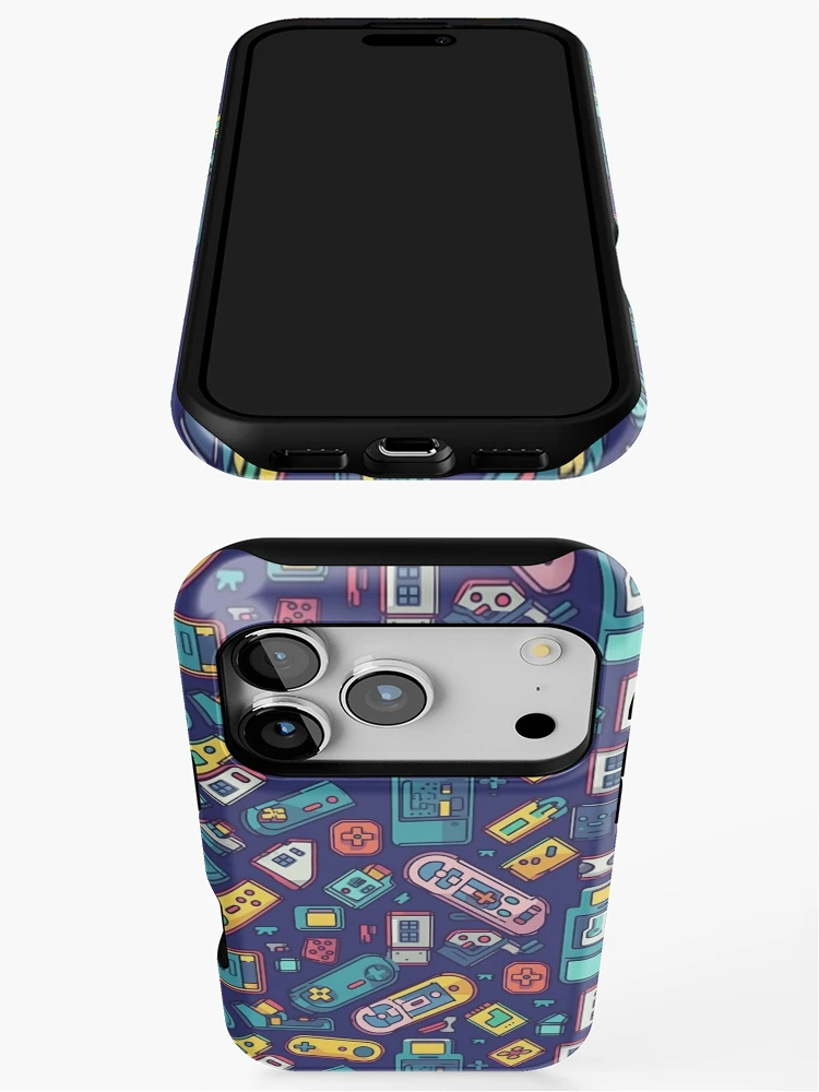 Thumbnail 3 of 4, iPhone Case, Retro Gaming Peripherals Pattern designed and sold by RoverB.