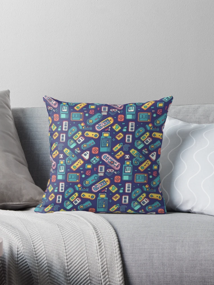 Thumbnail 1 of 4, Pillow, Retro Gaming Peripherals Pattern designed and sold by RoverB.