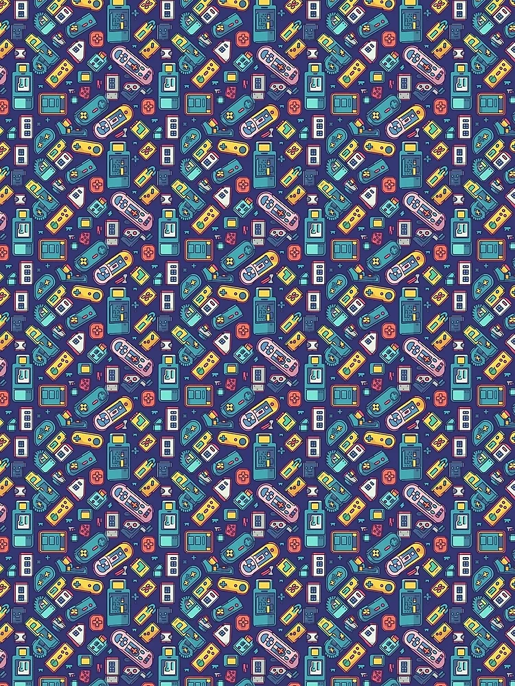 Thumbnail 4 of 4, Graphic T-Shirt, Retro Gaming Peripherals Pattern designed and sold by RoverB.