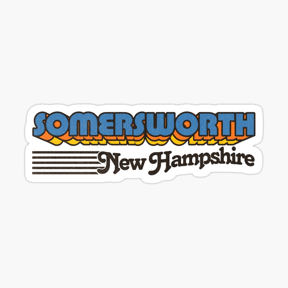 Somersworth, New Hampshire | Retro Stripes Sticker