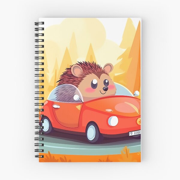Item preview, Cartoon hedgehog driving car through forest cute designed and sold by Mind-Merge.