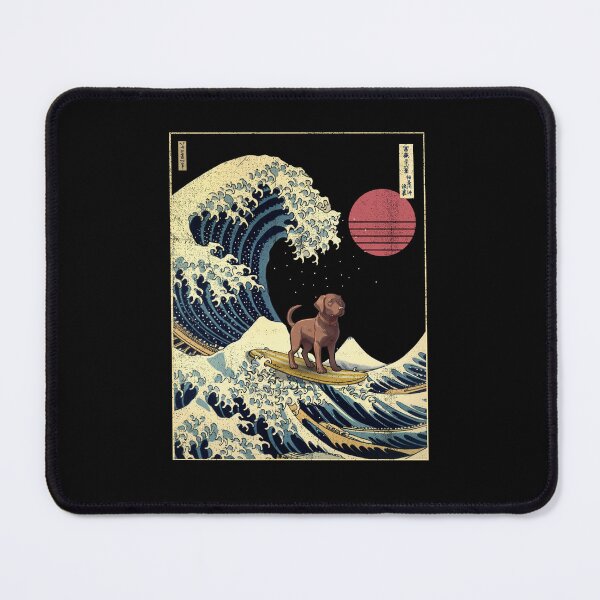 Item preview, Chocolate Labrador Kanagawa Japanese Surfing Wave designed and sold by rafaeltto.