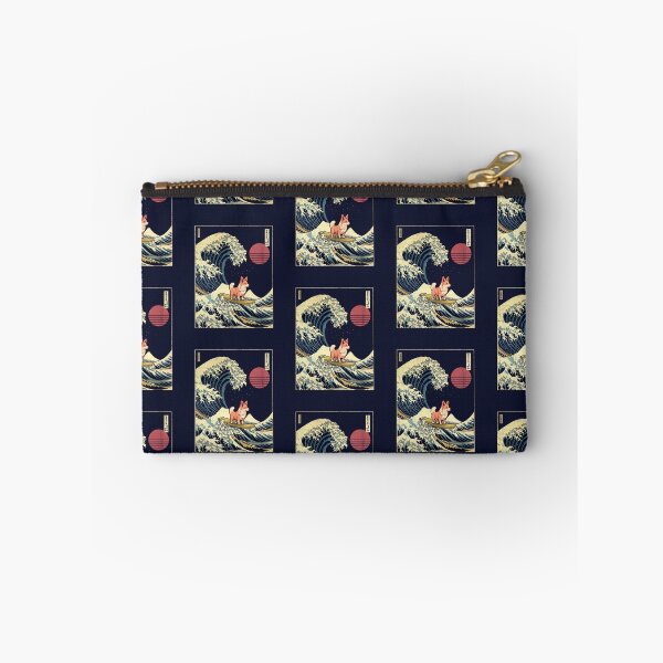 Item preview, Clear Red Corgi Kanagawa Japanese Surfing Wave designed and sold by rafaeltto.
