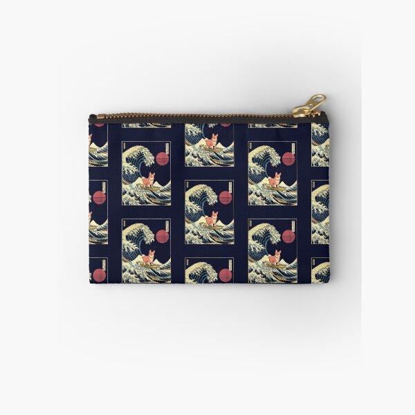 Item preview, Clear Red Corgi Kanagawa Japanese Surfing Wave designed and sold by rafaeltto.