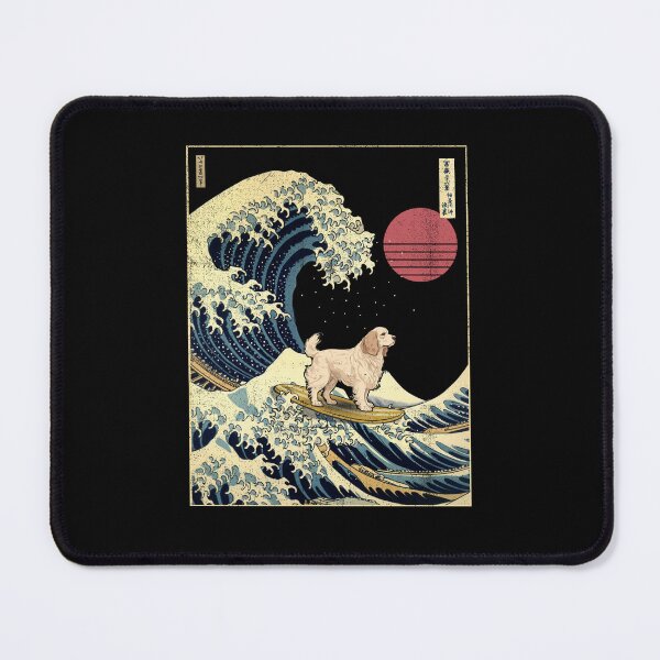 Item preview, Clumber Spaniel Kanagawa Japanese Surfing Wave designed and sold by rafaeltto.