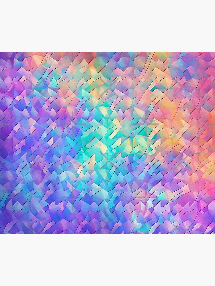 Discover Holographic Prism Shattered Glass Tile Rainbow Shower Curtain