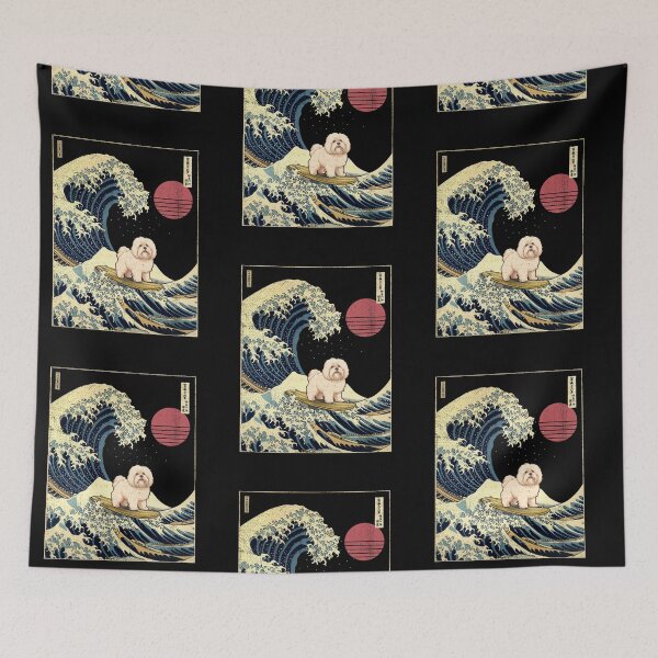 Item preview, Coton de Tulear Kanagawa Japanese Surfing Wave designed and sold by rafaeltto.
