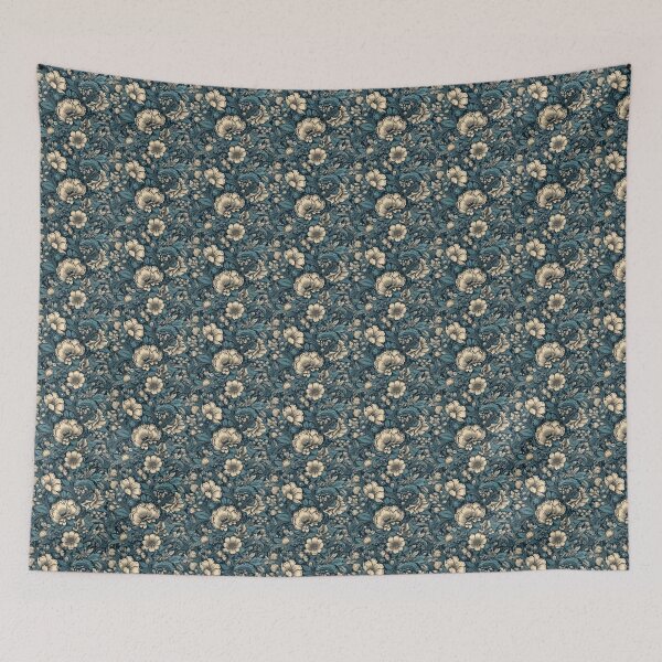 Item preview, Blue Black and Beige Floral Pattern iPhone, Mugs, Curtains, Tapestries designed and sold by Kayden Kelley.