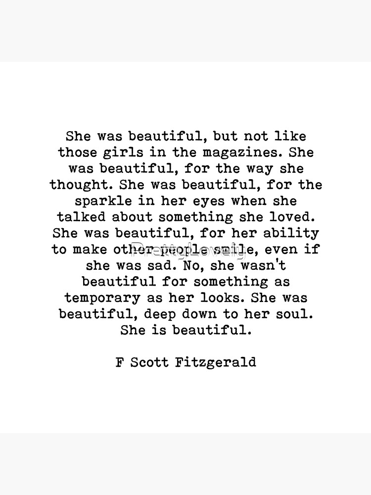 Thumbnail 2 of 2, Art Board Print, She Was Beautiful, F Scott Fitzgerald Quote designed and sold by PrettyLovely.