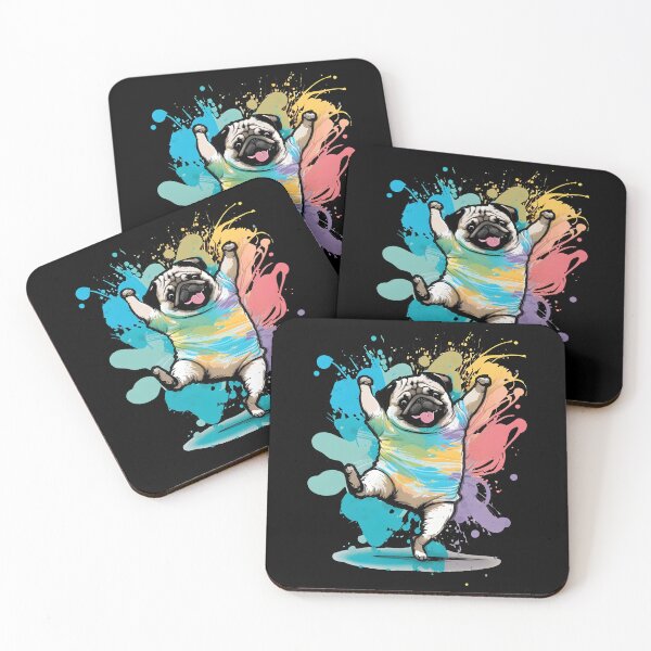 Item preview, Colorful Kawaii Dancing Pug designed and sold by Leonardo Palumbo.