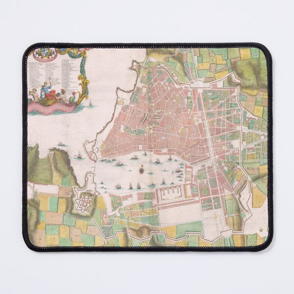 Item preview, Vintage Marseille France Map (1743) Old French Riviera City Atlas designed and sold by BravuraMedia.
