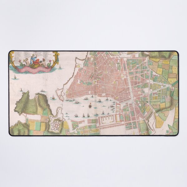 Item preview, Vintage Marseille France Map (1743) Old French Riviera City Atlas designed and sold by BravuraMedia.