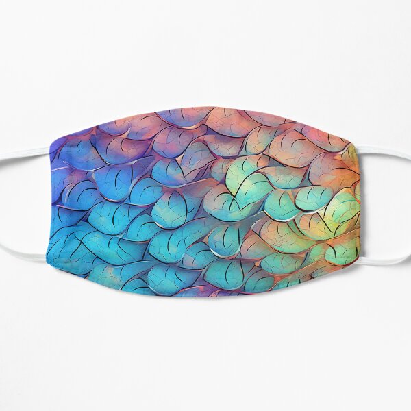 Iridescent Feathers: Magical Rainbow Gradient Design Flat Mask