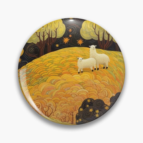 Item preview, Lambs & Ewes in Starry Midnight Fields of Gold designed and sold by Andrea de Carlo.