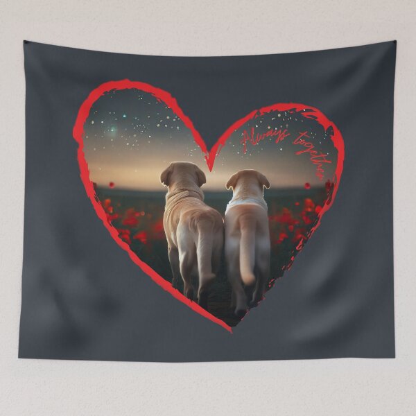 Item preview, Labrador Duo Amidst Poppy Fields Always Together - Dog Art designed and sold by Woof-n-Wear.