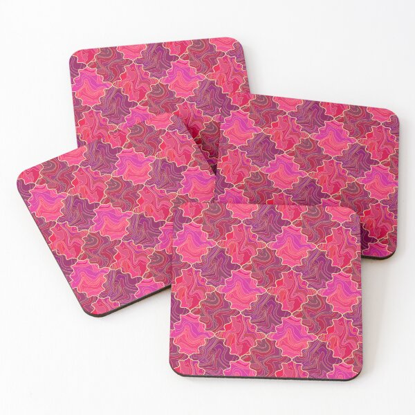 Item preview, Abstract purple, pink, red gradient checkered wavy marble stone pattern designed and sold by Osting.