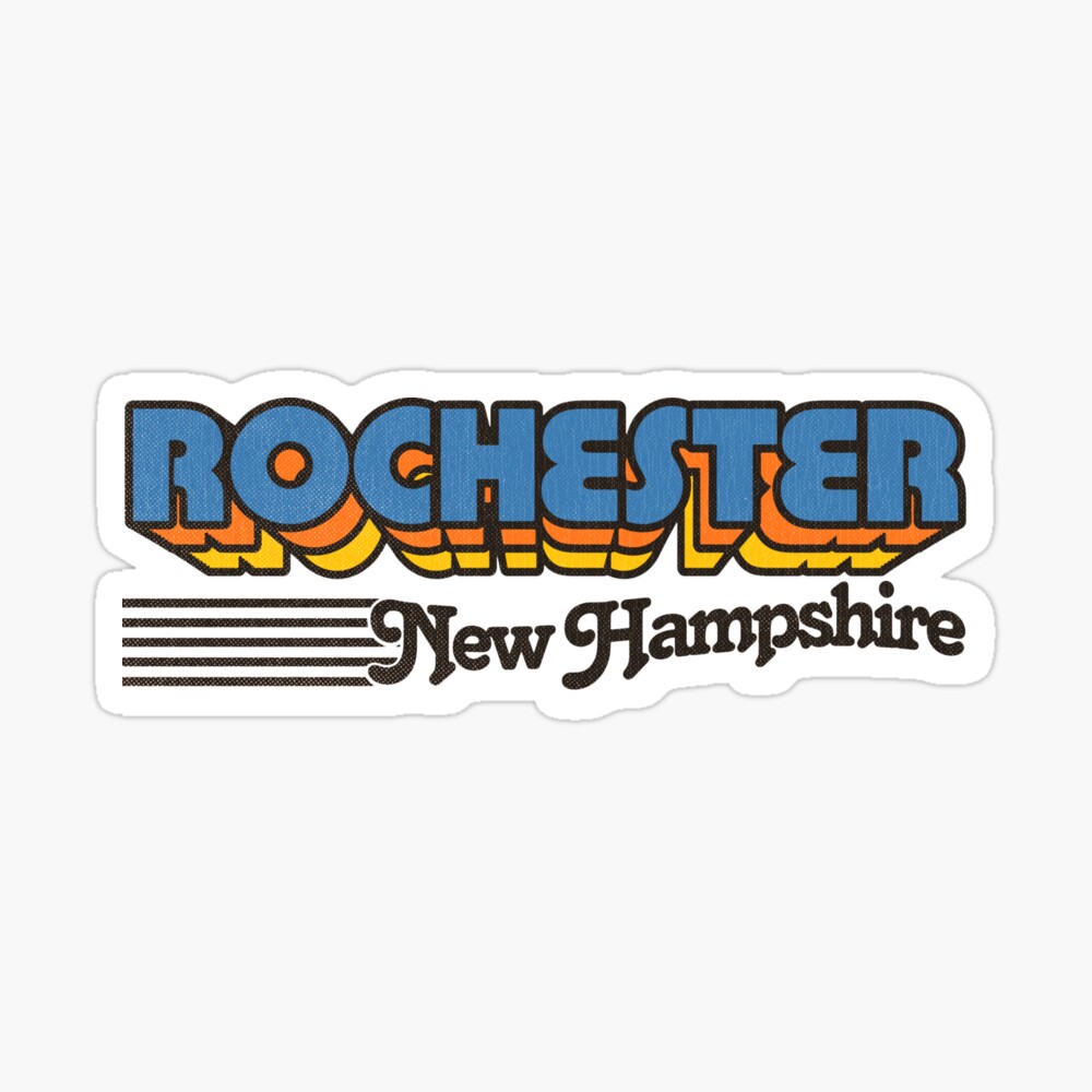 Rochester, New Hampshire | Retro Stripes Sticker