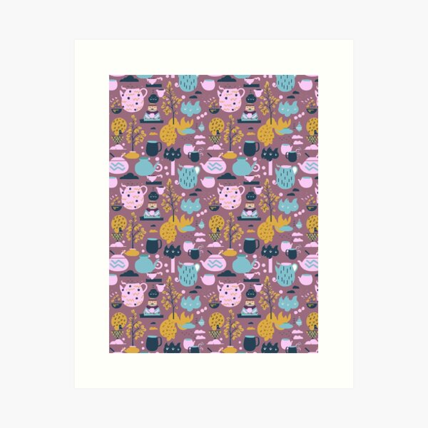Item preview, Tea time with monks designed and sold by Alessandro Remo Mazzoni Remotextiles.