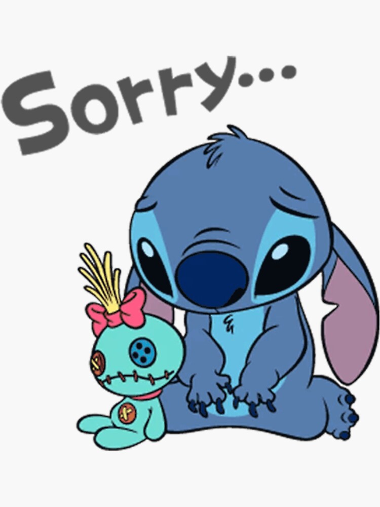 Coloriage de Stitch triste avec Lilo à imprimer gratuitement