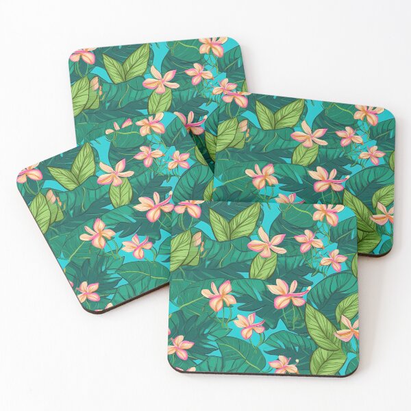 Item preview, Tropical Themed Colocasia and Plumeria Pattern designed and sold by EverettAtlas.