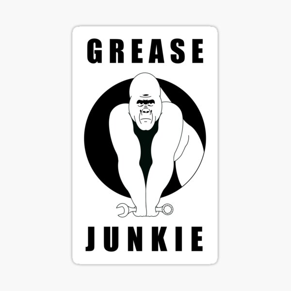 "Grease Junkie" Sticker for Sale by DoctorHaircut Redbubble