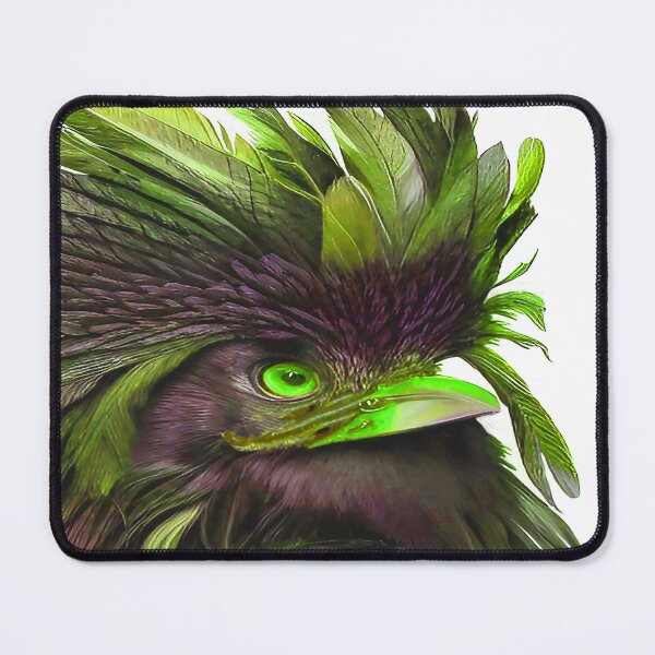 Item preview, Bird with Ruffled Head of Feathers Morning Hair Green designed and sold by deniselynnimage.