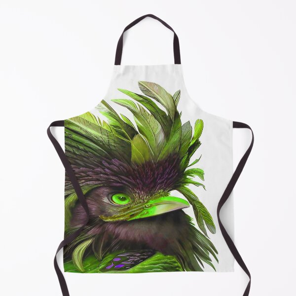 Item preview, Bird with Ruffled Head of Feathers Morning Hair Green designed and sold by deniselynnimage.