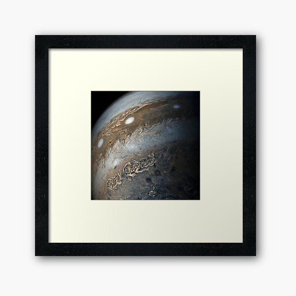 Storms on Jupiter from Juno Cam (2017) Framed Art Print