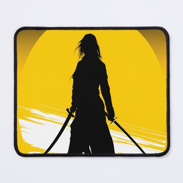 Item preview, Female ninja dual wielding swords yellow background  designed and sold by Mind-Merge.
