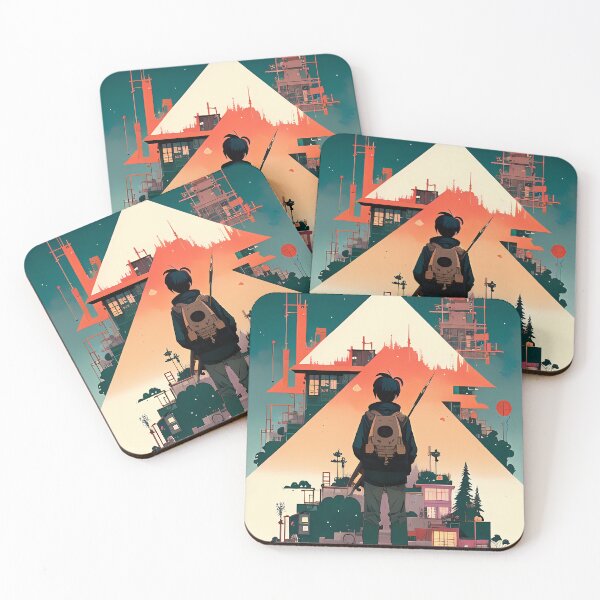 Item preview, Starry Night Sky and Urban Vistas - A Mysterious Figure with a Brown Backpack designed and sold by GalihDA.