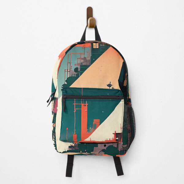 Item preview, Starry Night Sky and Urban Vistas - A Mysterious Figure with a Brown Backpack designed and sold by GalihDA.