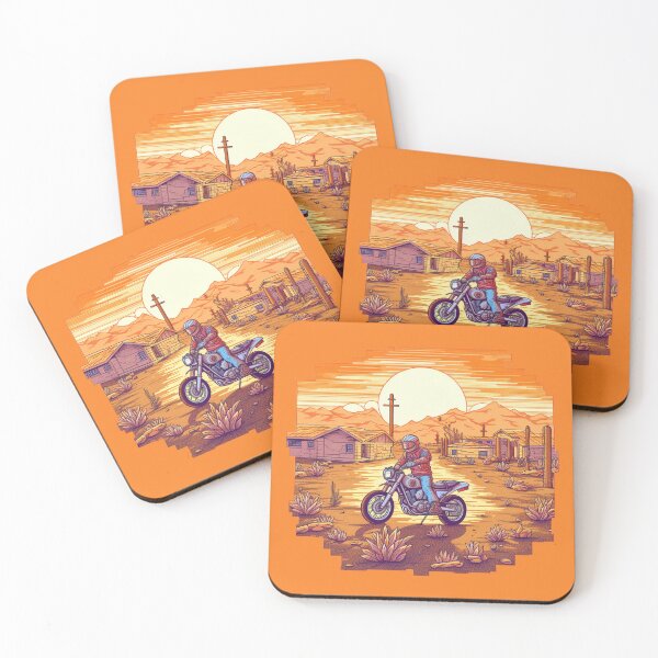 Item preview, Sunset Ride: Pixelart Motorcycle designed and sold by SynthPrint.