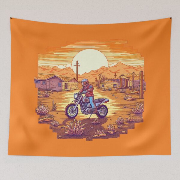 Item preview, Sunset Ride: Pixelart Motorcycle designed and sold by SynthPrint.