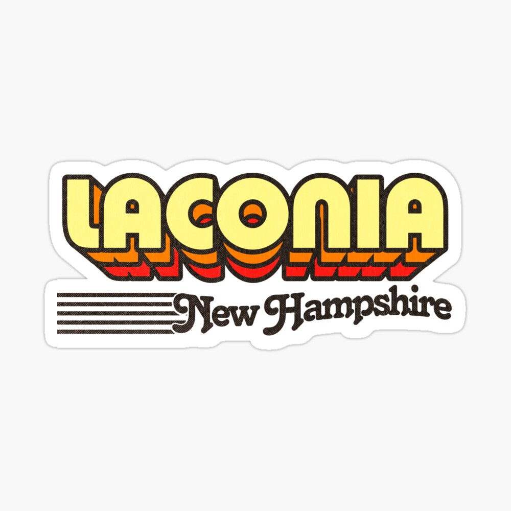 Laconia, New Hampshire | Retro Stripes Sticker