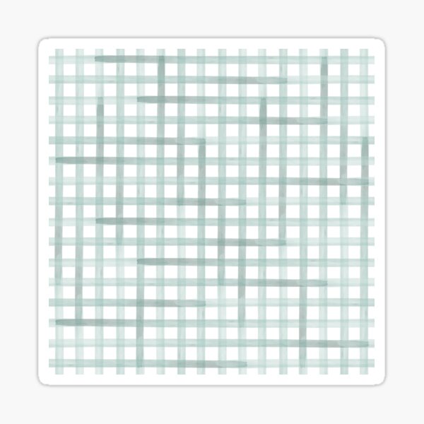 Gingham / check / plaid watercolor in aqua Sticker