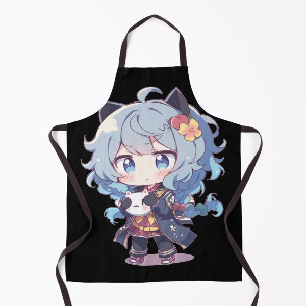 Artikelvorschau, Blauhaariges Anime-Chibi mit Katzen-Plüschtier entworfen und verkauft von ScarletClover.