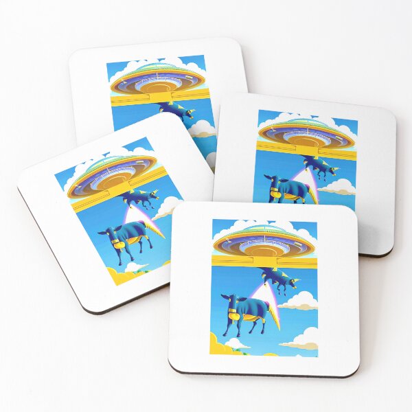 Item preview, A Large Flying Saucer visits Earth and Steals Two cows Alien Invasion designed and sold by Bloomin'  Arty Families.
