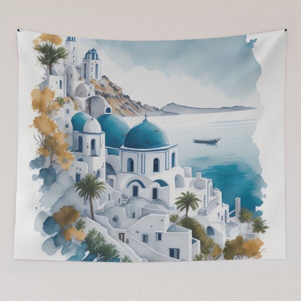 Item preview, Santorini Watercolor designed and sold by Forseta.
