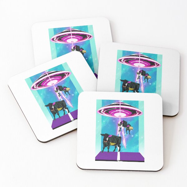 Item preview, A Large Flying Saucer visits Earth and Steals Two cows Alien Invasion designed and sold by Bloomin'  Arty Families.