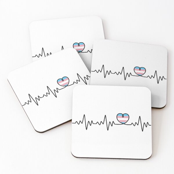 Item preview, TRANSGENDER PRIDE PULSE | TRANS PRIDE FLAG HEART RATE designed and sold by Festive Feminist.