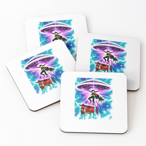 Item preview, A Large Flying Saucer visits Earth and Steals Two cows Alien Invasion designed and sold by Bloomin'  Arty Families.