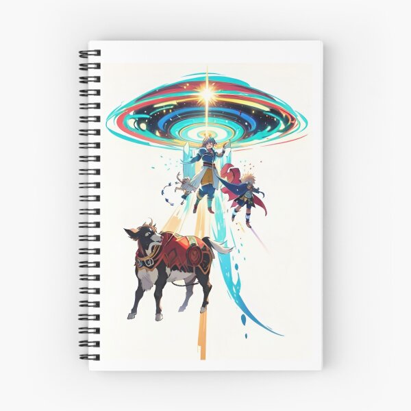 Item preview, A Large Flying Saucer visits Earth and Steals Two cows Alien Invasion designed and sold by Bloomin'  Arty Families.