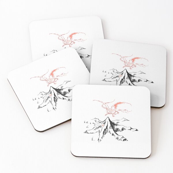 Item preview, Red Dragon Above A Single Solitary Peak - Fan Art designed and sold by Fujarihisashi.