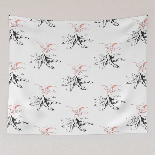 Item preview, Red Dragon Above A Single Solitary Peak - Fan Art designed and sold by Fujarihisashi.